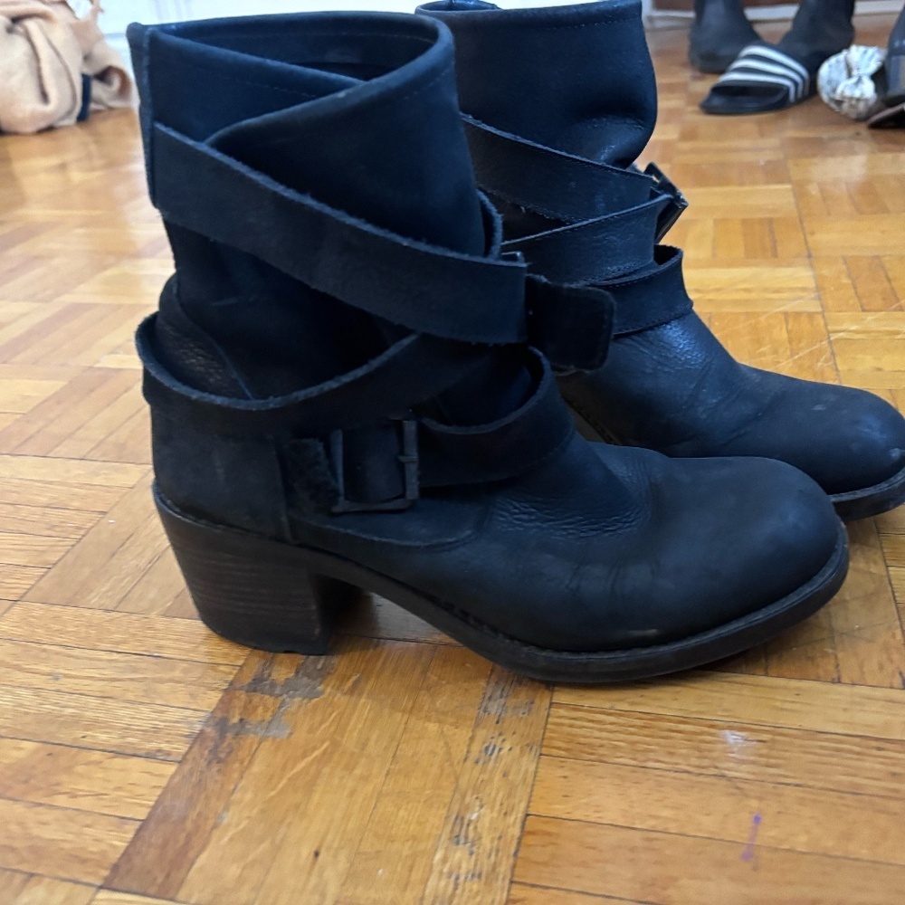 leather kg kurt geiger combat strap boots *accepting offers